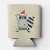 Raccoon in Santa Hat omhoog gedraaid in valsmatige Blikjeskoeler (Achterkant)