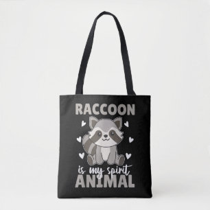 Raccoon is mijn Spirit Animal Schattige Raccoon Tote Bag