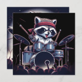 Raccoon Jam: De drums verslaan met Unstoppable Bedankkaart (Voorkant / Achterkant)