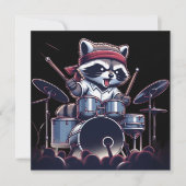 Raccoon Jam: De drums verslaan met Unstoppable Bedankkaart (Voorkant)