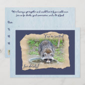 Raccoon - Je bent uitgenodigd voor Drinken Kaart (Voorkant / Achterkant)