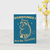 Raccoon Just I Farting Sometimes Tee Kaart (Gele Bloem)