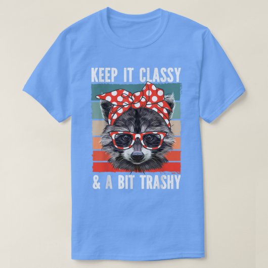 Raccoon Keep It Classy Trashy Raccoon Glasses Band T-shirt (Design voorkant)