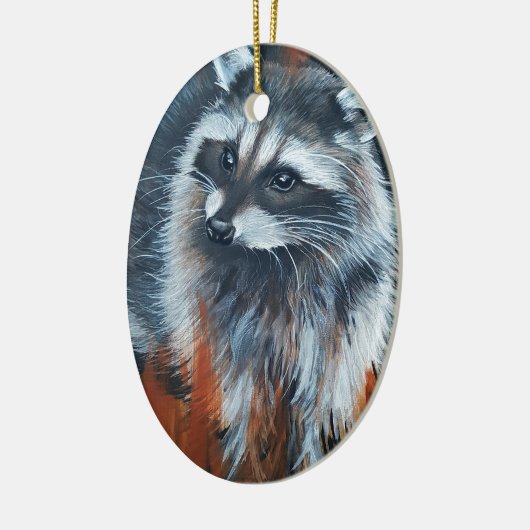 Raccoon Keramisch Ornament (Links)