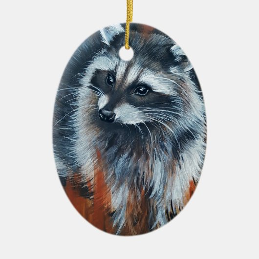 Raccoon Keramisch Ornament (Voorkant)
