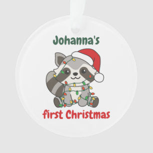 Raccoon kerstbaby's, eerste kerstdag ornament