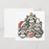 Raccoon kerstboom Funny Animal Kerstmis Feestdagenkaart (Voorkant / Achterkant)