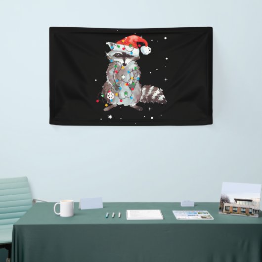 Raccoon kerstboom lampjes Pajama Racoon Lover Spandoek (Beurs)