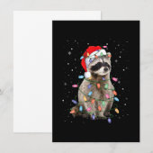 Raccoon kerstboom Lights Pajama Santa Racoon Kaart (Voorkant / Achterkant)
