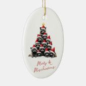 Raccoon kerstboom Schattigee gepersonaliseerde naa Keramisch Ornament (Rechts)