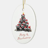 Raccoon kerstboom Schattigee gepersonaliseerde naa Keramisch Ornament (Links)