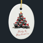 Raccoon kerstboom Schattigee gepersonaliseerde naa Keramisch Ornament<br><div class="desc">Wasberen Kerstboom Groeten Schattigee vakantie Kaart met gepersonaliseerde tekst op de achterkant.</div>
