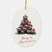 Raccoon kerstboom Schattigee gepersonaliseerde naa Keramisch Ornament (Voorkant)