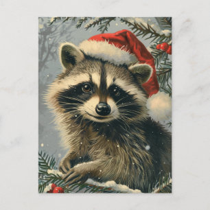 Raccoon Kerstmis Briefkaart