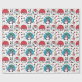 Raccoon Kerstmis Cadeaupapier (Vlak)