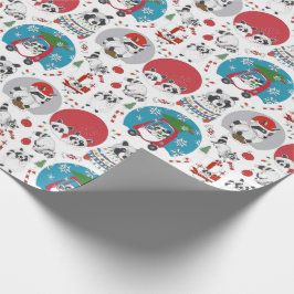 Raccoon Kerstmis Cadeaupapier