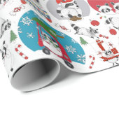 Raccoon Kerstmis Cadeaupapier (Rol Hoek)