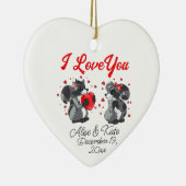 Raccoon Kerstmis Keramisch Ornament (Rechts)