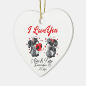 Raccoon Kerstmis Keramisch Ornament (Links)