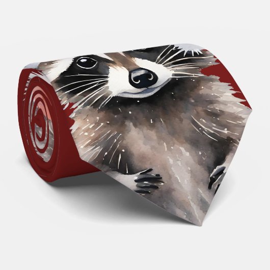 Raccoon Kerstmis Stropdas (Opgerold)