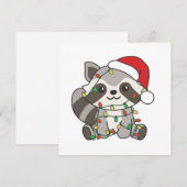 Raccoon-kerstwinterbekkens Feestdagenkaart (Voorkant / Achterkant)