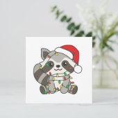 Raccoon-kerstwinterbekkens Feestdagenkaart (Staand voorkant)