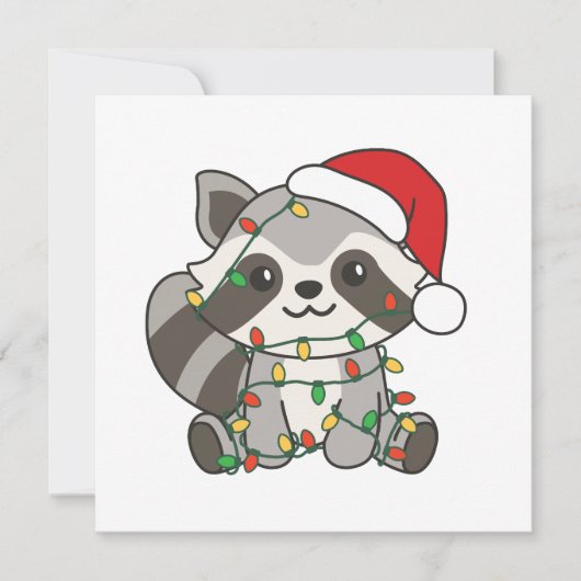 Raccoon-kerstwinterbekkens Feestdagenkaart (Voorkant)