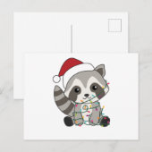 Raccoon-kerstwintervakantieoorden Briefkaart (Voorkant / Achterkant)
