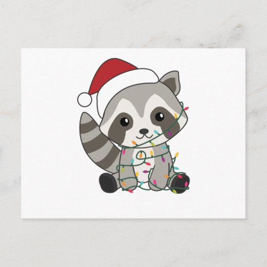 Raccoon-kerstwintervakantieoorden Briefkaart (Voorkant)