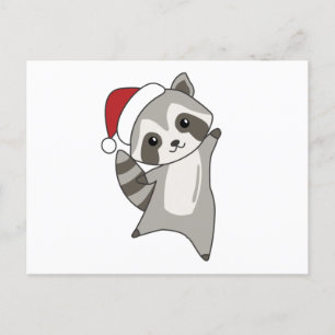 Raccoon-kerstwintervakantieoorden Briefkaart