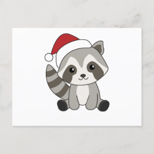 Raccoon-kerstwintervakantieoorden Briefkaart