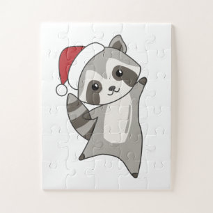 Raccoon-kerstwintervakantieoorden Legpuzzel