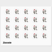 Raccoon-kerstwintervakantieoorden Ronde Sticker (Vel)