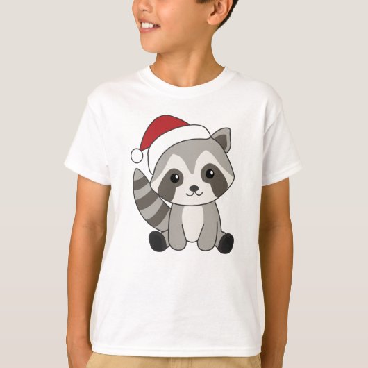 Raccoon-kerstwintervakantieoorden T-shirt (Voorkant)