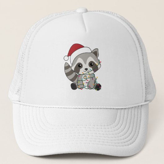 Raccoon-kerstwintervakantieoorden Trucker Pet (Voorkant)