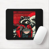 Raccoon Kimono Eating Ramen Japanese Food Art Men  Muismat (Met muis)