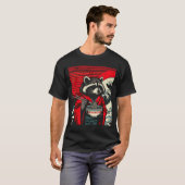 Raccoon Kimono Eating Ramen Japanese Food Art Men  T-shirt (Voorkant volledig)