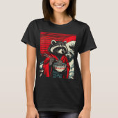Raccoon Kimono Eating Ramen Japanese Food Art Men  T-shirt (Voorkant)