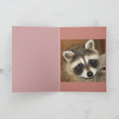 Raccoon Kit kerstcadeaukaartje Feestdagen Kaart (Binnen)