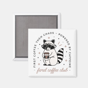 Raccoon koffie liefhebber club grappig magneet