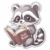 Raccoon Leesboek Sticker (Voorkant)