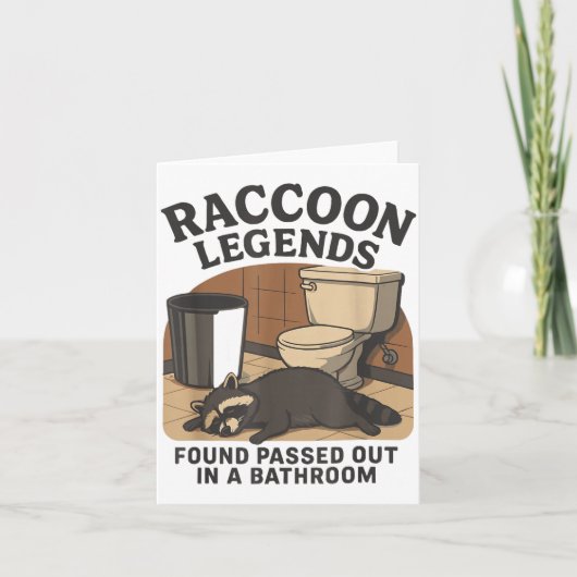 Raccoon Legends Found Ped Out In A Bathroom Trashe Kaart (Voorkant)