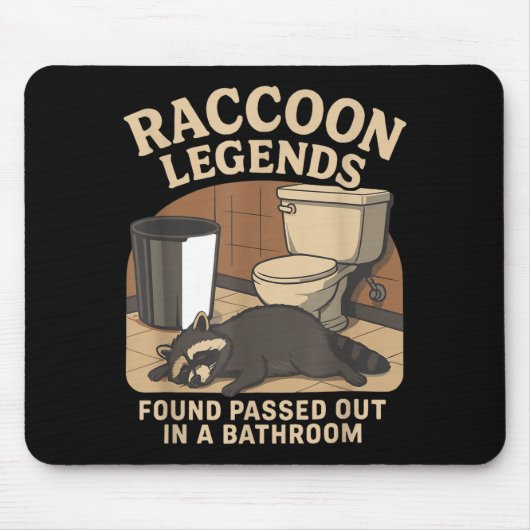 Raccoon Legends Found Ped Out In A Bathroom Trashe Muismat (Voorkant)