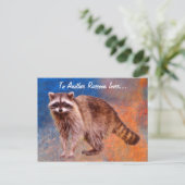 Raccoon-liefhebber Wildlife Art Briefkaart (Staand voorkant)
