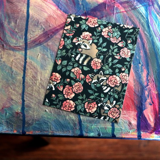 Raccoon liefhebbers schattige wasberen art een per briefkaart