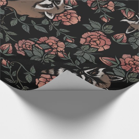 Raccoon liefhebbers schattige wasberen art een per cadeaupapier (Hoek)