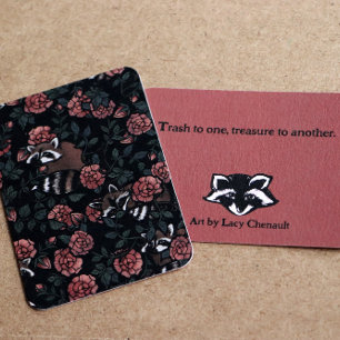 Raccoon liefhebbers schattige wasberen art een per notitiekaartje