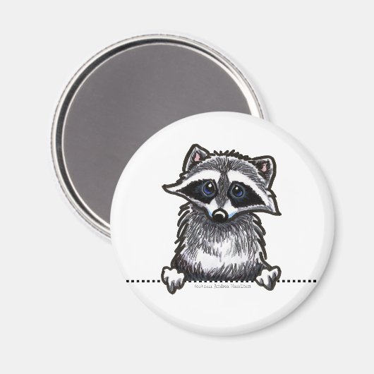 Raccoon Line Art Magneet (Voorkant / Achterkant)