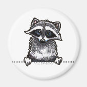 Raccoon Line Art Magneet (Voorkant)