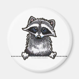 Raccoon Line Art Magneet